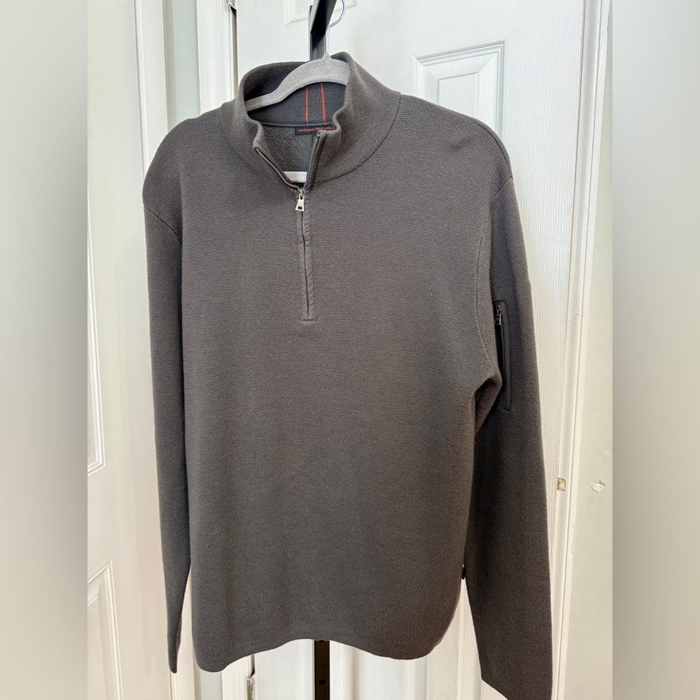 Quarter Zip Pull Over Merino Wool Banana‎ Republic  M